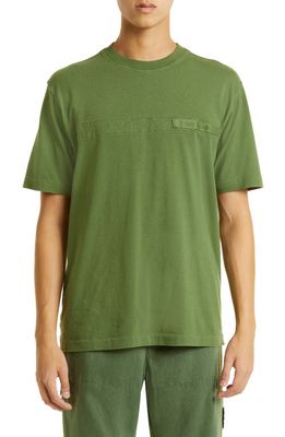 Stone Island Men's Logo Tape Cotton T-Shirt in Olive