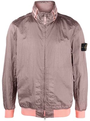 Stone Island metallic-effect zip-up jacket - Pink