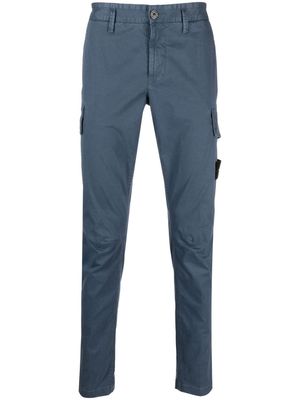 Stone Island mid-rise cotton skinny trousers - Blue