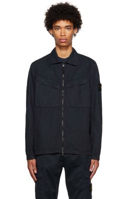 Stone Island Navy Garment-Dyed Jacket