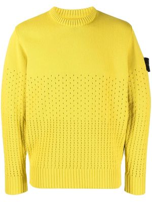 Stone Island perforated-knit jumper - Yellow