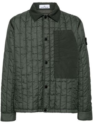 Stone Island press-stud quilted shirt jacket - Green