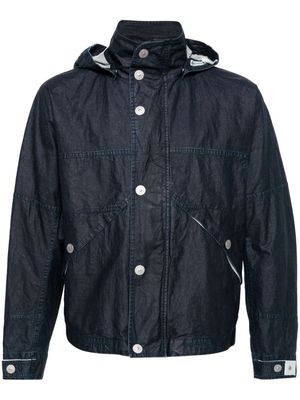 Stone Island Raw Plated linen hooded jacket - Blue