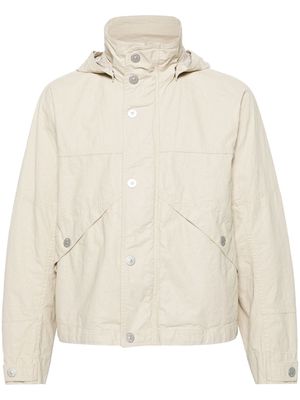 Stone Island Raw Plated linen hooded jacket - Neutrals