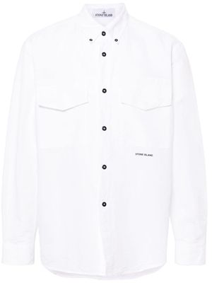 Stone Island rubberised-logo shirt - White