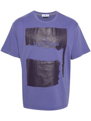 Stone Island Scratched Paint Two cotton T-shirt - Purple