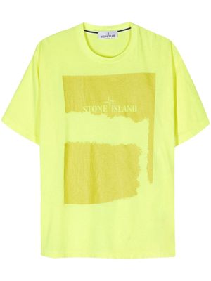 Stone Island Scratched Paint Two cotton T-shirt - Yellow