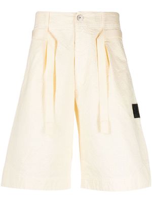 Stone Island Shadow Project Compass-patch chino shorts - Yellow