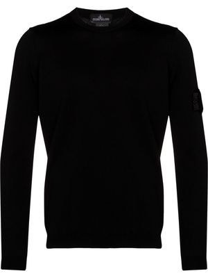 Stone Island Shadow Project logo-patch long-sleeve top - Black