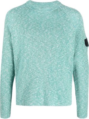 Stone Island Shadow Project logo-patch ribbed-knit jumper - Blue