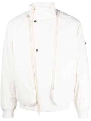Stone Island Shadow Project off-centre fastening bomber jacket - White