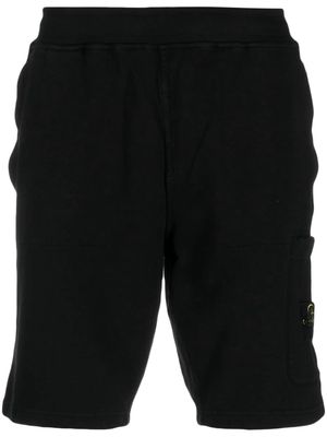 Stone Island side logo-patch elasticated-waistband shorts - Black