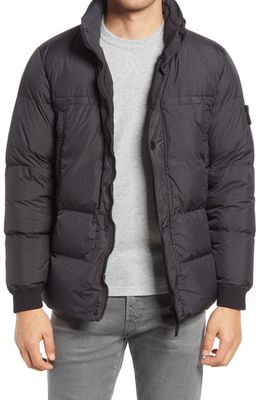 Stone Island Slim Fit Hooded Down Jacket in Charcoal
