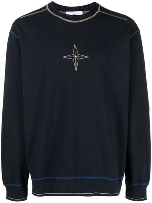 Stone Island star-embroidered cotton sweatshirt - Blue