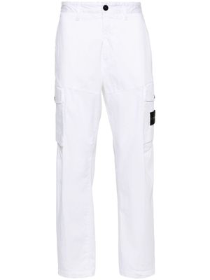 Stone Island straight-leg cotton trousers - White