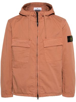 Stone Island stretch-cotton hooded jacket - Brown