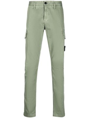 Stone Island stretch-cotton tapered-leg trousers - Green