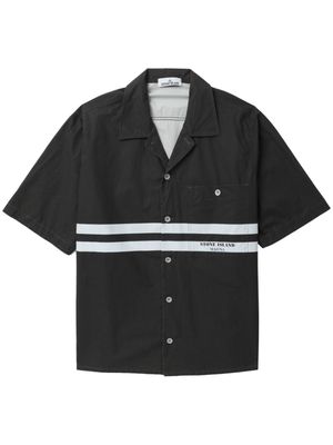 Stone Island stripe-print cotton shirt - Black