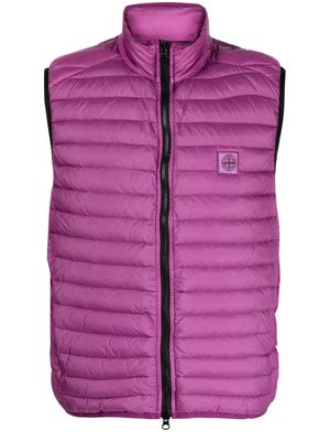 Stone Island tape-detailing quilted gilet - Purple