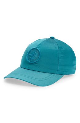 Stone Island Tonal Logo Embroidered Baseball Cap in Turquoise