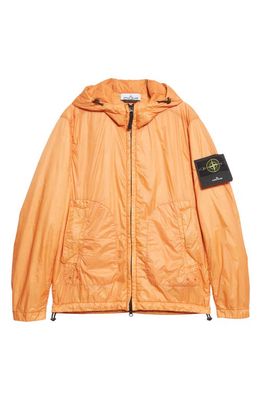 Stone Island Water Repellent Packable Nylon Hooded Jacket in Sienna