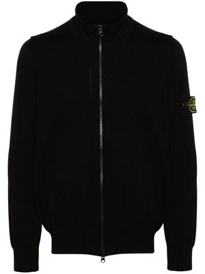 Stone Island zip-up organic cotton jacket - Black