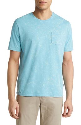 Stone Rose Acid Wash Pocket T-Shirt in Turquoise
