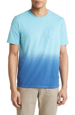 Stone Rose Dip Dye Pocket T-Shirt in Turquoise