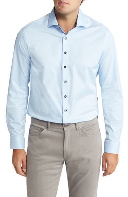 Stone Rose Dry Touch Performance Button-Up Shirt in Blue