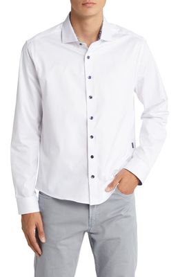 Stone Rose DRY TOUCH Performance Button-Up Shirt in White