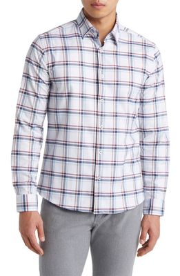 Stone Rose DRY TOUCH Plaid Performance Button-Up Shirt in White