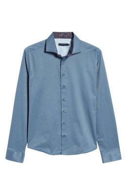 Stone Rose DRY TOUCH® Performance Button-Up Shirt in Navy