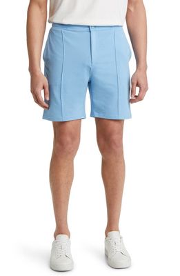 Stone Rose French Terry Shorts in Light Blue