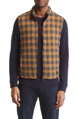 Stone Rose Plaid Quilted Vest in Camel