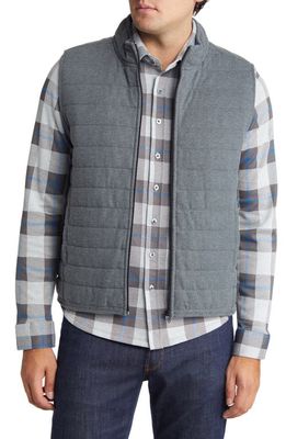 Stone Rose Tech Jersey Puffer Vest in Charcoal
