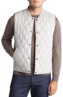 Stone Rose Water Repellent Puffer Vest in Silver