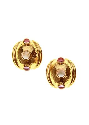 Stone Small Tutti-Frutti 19K Yellow Gold & Multi-Stone Puff Earrings