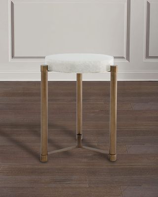 Stoneridge White Aged Brass Accent Table