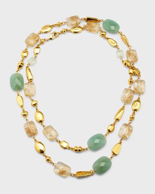 Stones and Gold Nugget Necklace