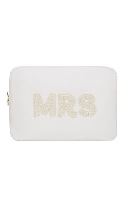 Stoney Clover Lane Mrs Large Pouch in Blanc.