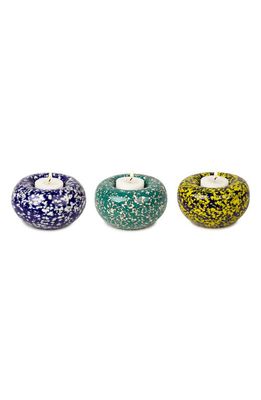 Stories of Italy Macchia su Macchia Assorted Set of 3 Candleholders in Multicolor