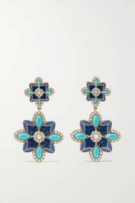 Storrow - Violet 14-karat Gold Multi-stone Earrings - Blue