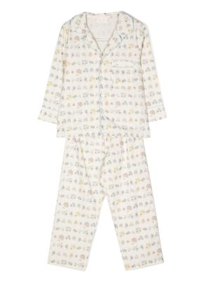 Story Loris abstract long-sleeve pajama set - Neutrals