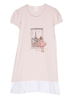 Story Loris graphic-print cotton nightgown - Pink