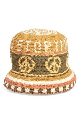 Story mfg. Brew Sunflower Peace Organic Cotton Crochet Bucket Hat
