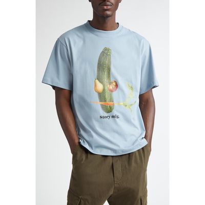 Story mfg. Grateful Cotton Graphic T-Shirt in Blue Oscar 