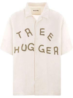 STORY mfg. Greetings appliqué-lettering shirt - Neutrals