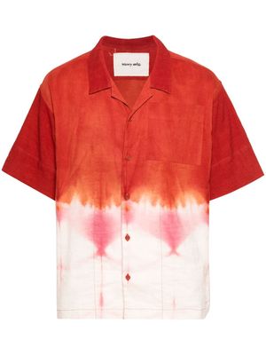 STORY mfg. Greetings Grapefruit Clamp-dye shirt - Red