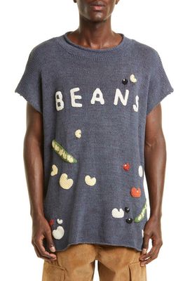 Story mfg. Men's Twinsun Beans Embroidered Organic Cotton Sweater