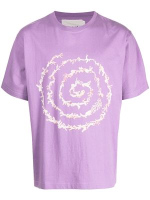 STORY mfg. organic cotton graphic-print short-sleeve T-shirt - Purple
